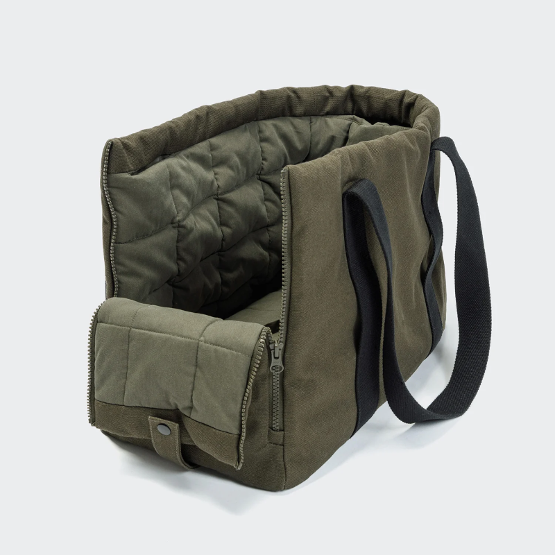 Torba dla psa Cloud7 Turin Canvas Olive — transporter i torba 2w1 | ventisei&Co.