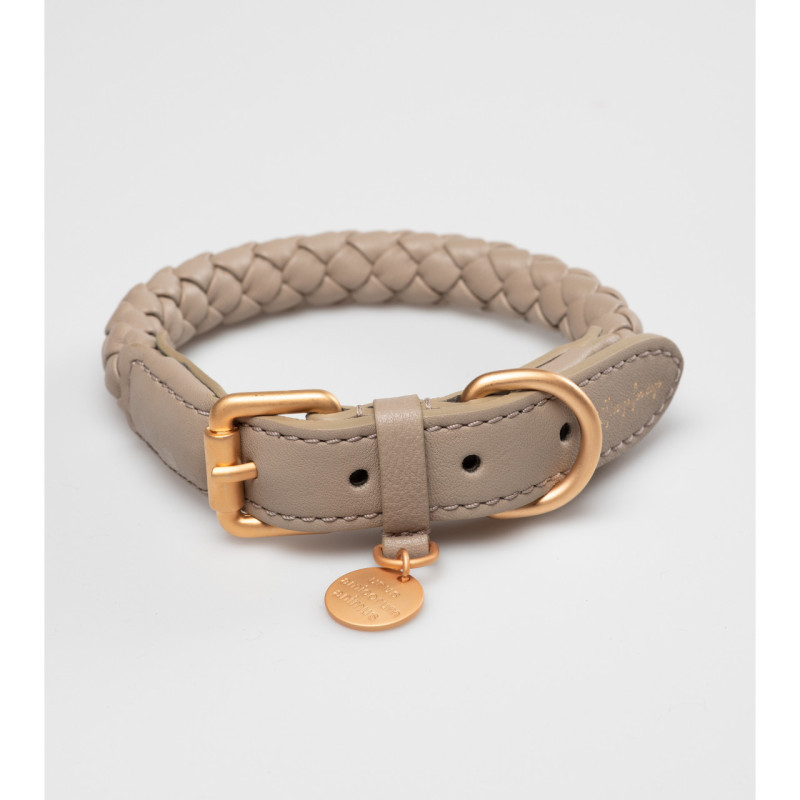 Obroża Ferdinando Lazy Taupe — detal plecionki