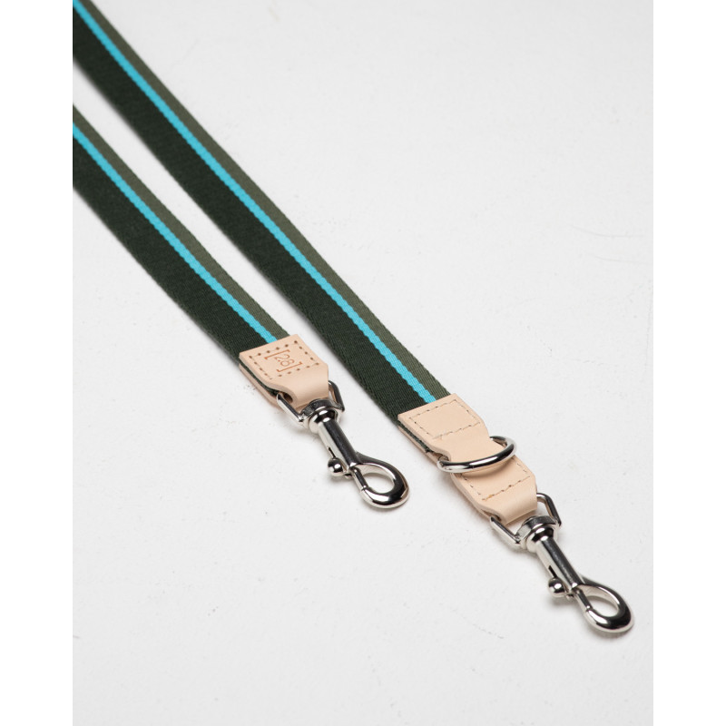 Smycz 2.8 Franco Green Stripes — detal karabińczyków