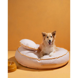 Legowisko 2.8 Fulvio Duck Cotton Peach Sorbet — pies na legowisku