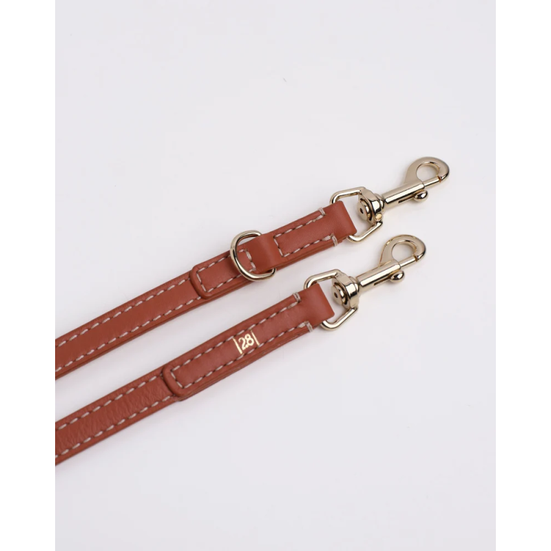 Smycz Gabriele Saddle Brown 2.8 Design for Dogs — skóra Nappa | ventisei&Co.