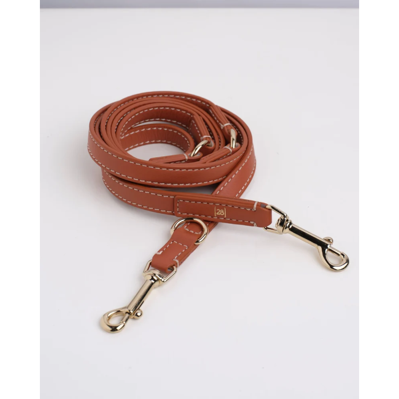 Smycz Gabriele Saddle Brown 2.8 Design for Dogs — skóra Nappa | ventisei&Co.