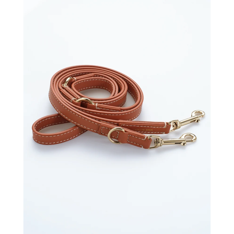 Smycz Gabriele Saddle Brown 2.8 Design for Dogs — skóra Nappa | ventisei&Co.