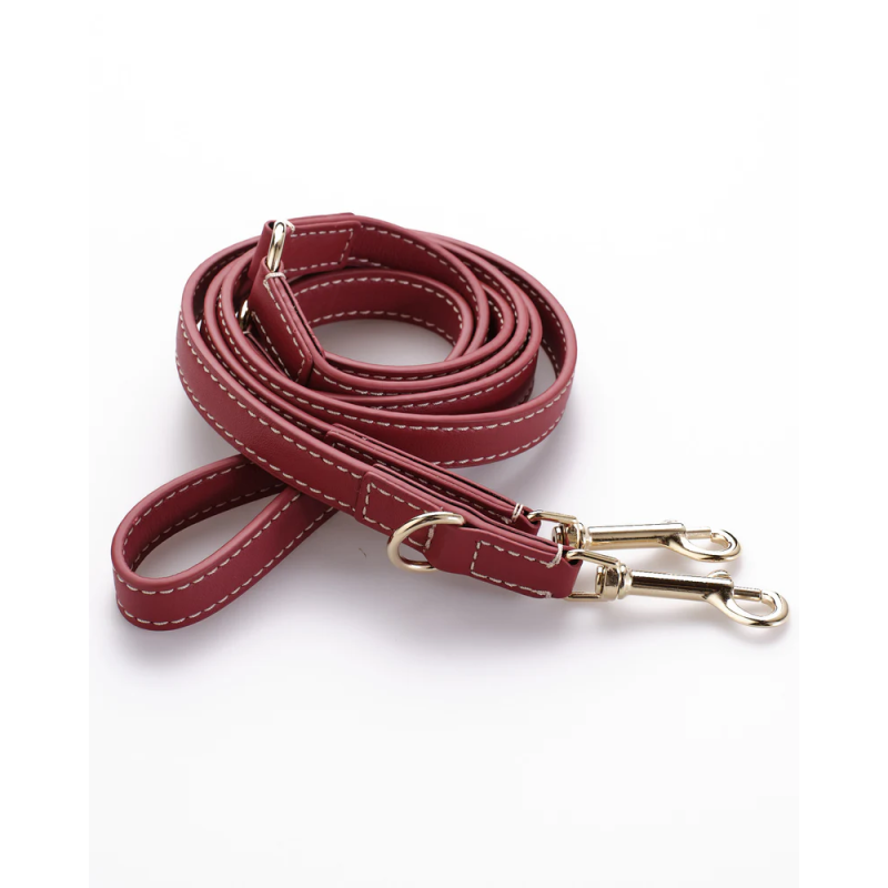 Smycz Gabriele Cherry Noir 2.8 Design for Dogs — skóra Nappa | ventisei&Co.