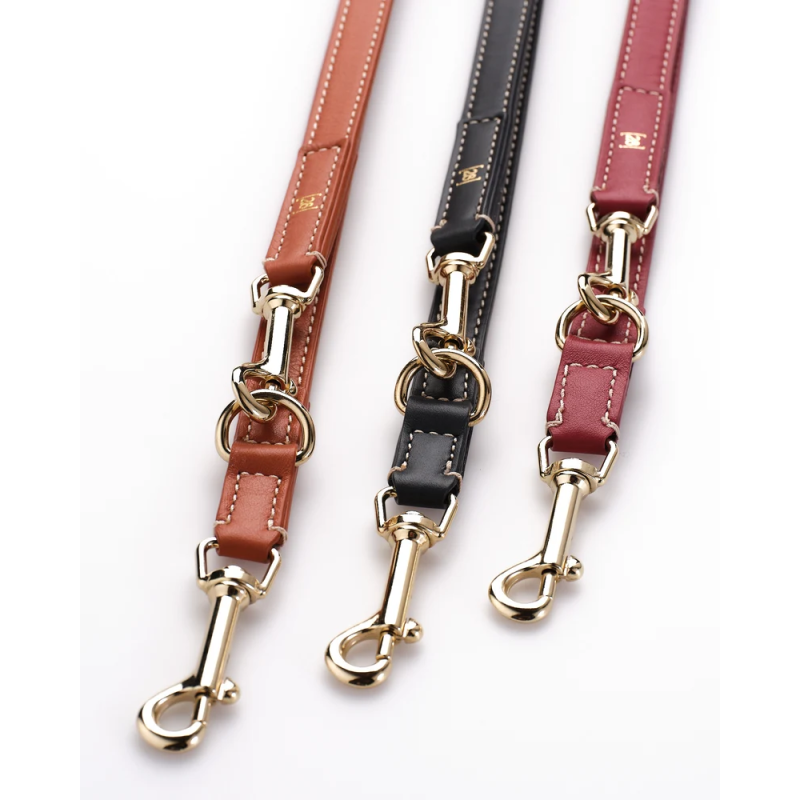 Smycz Gabriele Cherry Noir 2.8 Design for Dogs — skóra Nappa | ventisei&Co.