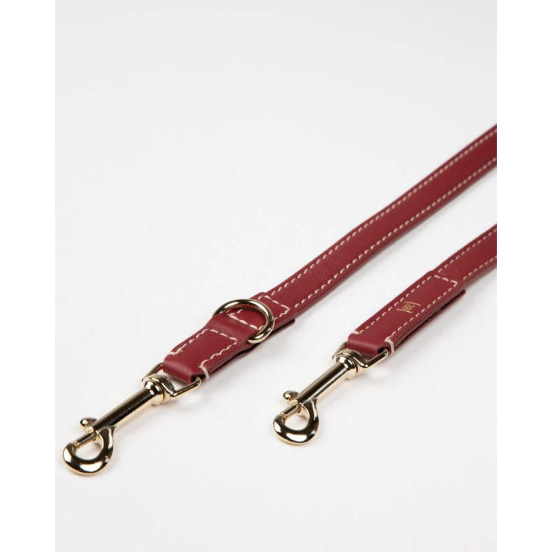 Smycz Gabriele Cherry Noir 2.8 Design for Dogs — skóra Nappa | ventisei&Co.