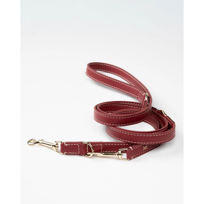 Smycz Gabriele Cherry Noir 2.8 Design for Dogs — skóra Nappa | ventisei&Co.