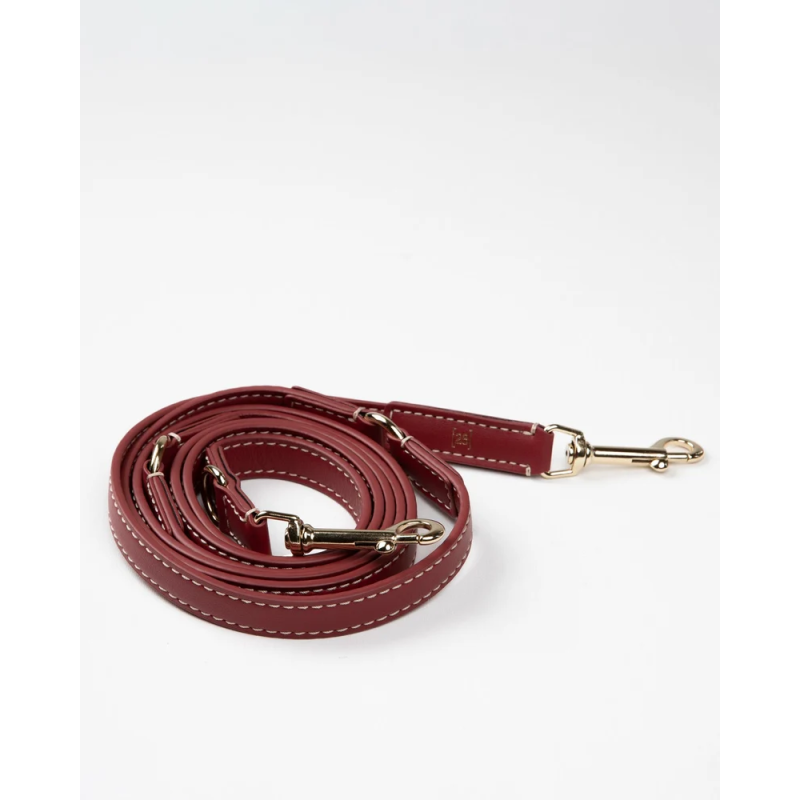 Smycz Gabriele Cherry Noir 2.8 Design for Dogs — skóra Nappa | ventisei&Co.