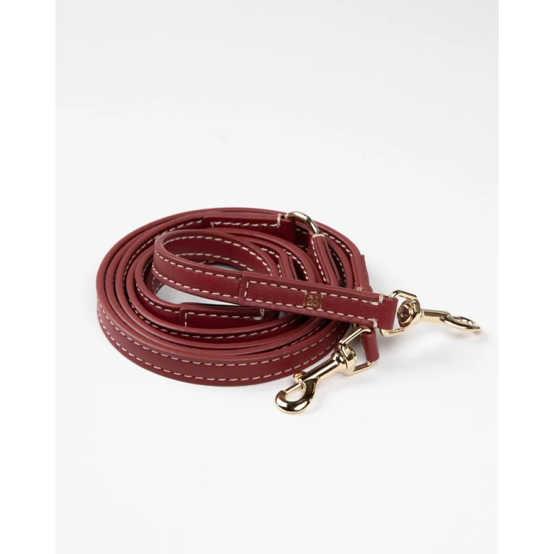 Smycz Gabriele Cherry Noir 2.8 Design for Dogs — skóra Nappa | ventisei&Co.