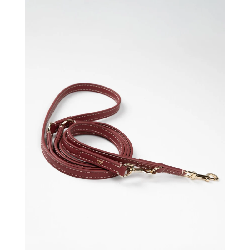 Smycz Gabriele Cherry Noir 2.8 Design for Dogs — skóra Nappa | ventisei&Co.
