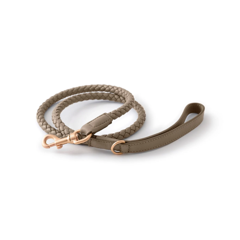 Smycz Ferdinando Lazy Taupe 2.8 Design for Dogs — skóra pleciona | ventisei&Co.