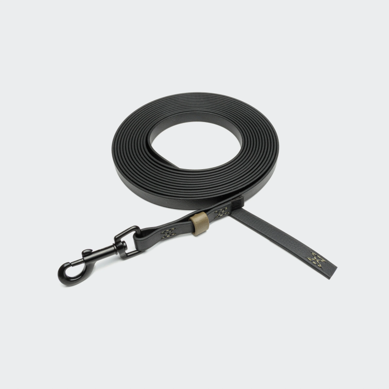 Długa linka / smycz treningowa BioThane Ipanema Black-Olive