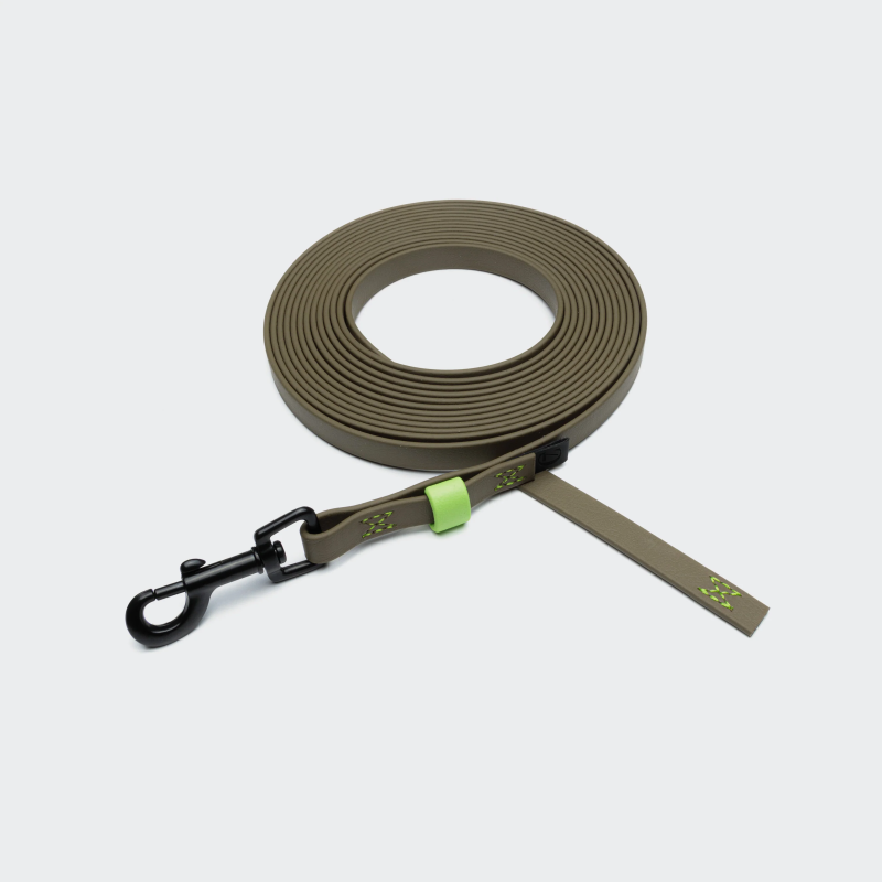 копія Długa linka / smycz treningowa BioThane Ipanema Black-Olive
