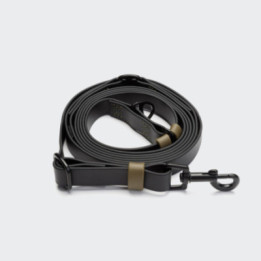 Smycz regulowana BioThane Black-Olive Cloud7