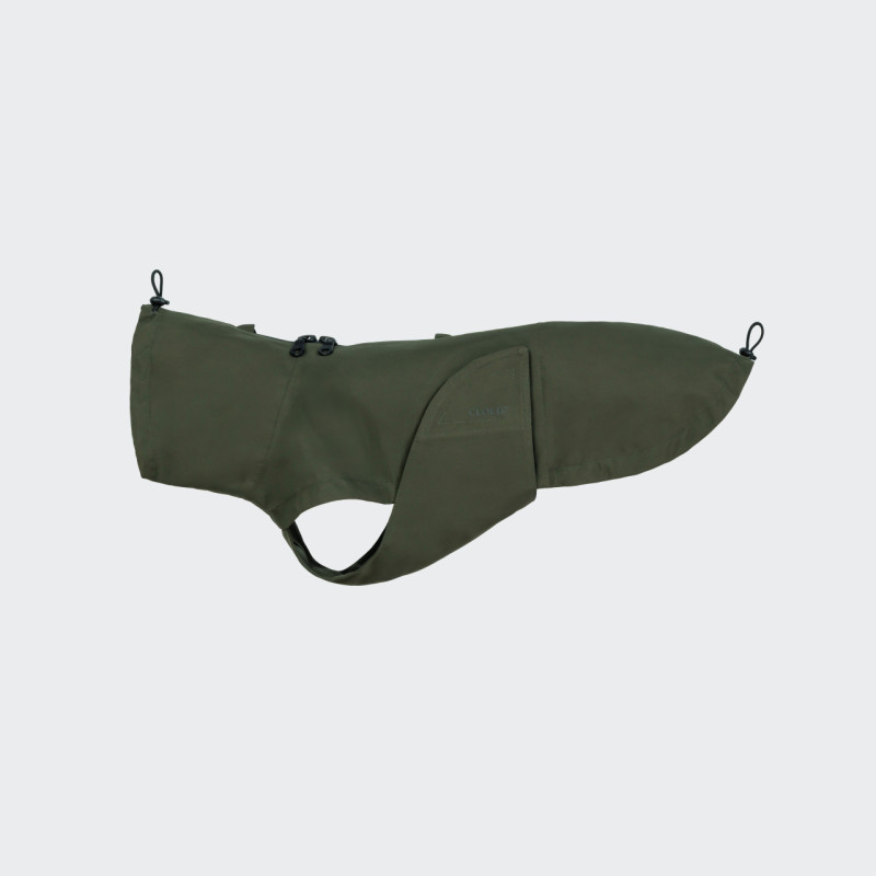 Płaszcz przeciwdeszczowy Cloud7 Dublin 2.0 Dark Olive — krój dla jamnika