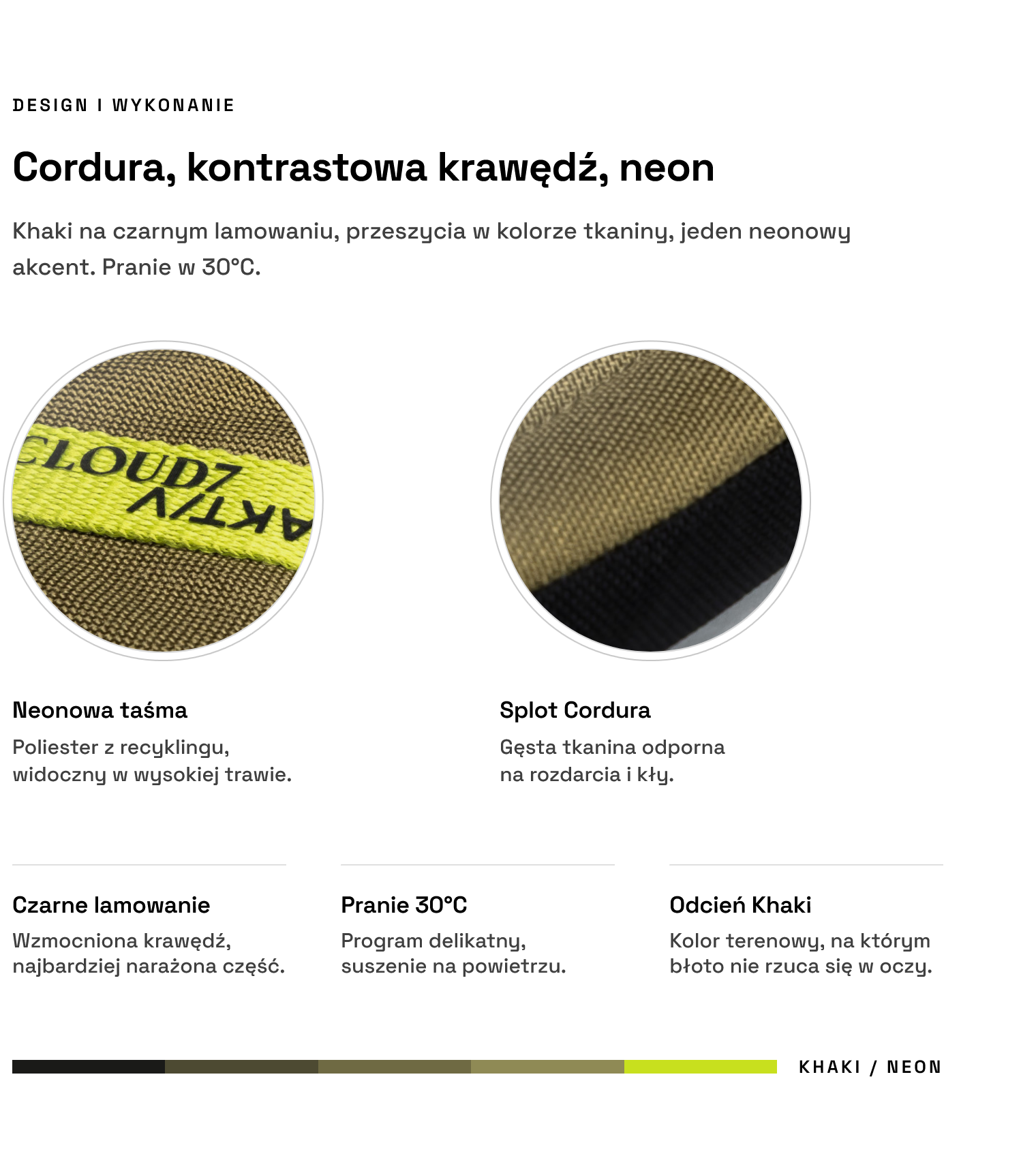 Frisbee AKTIV Khaki: design i wykonanie