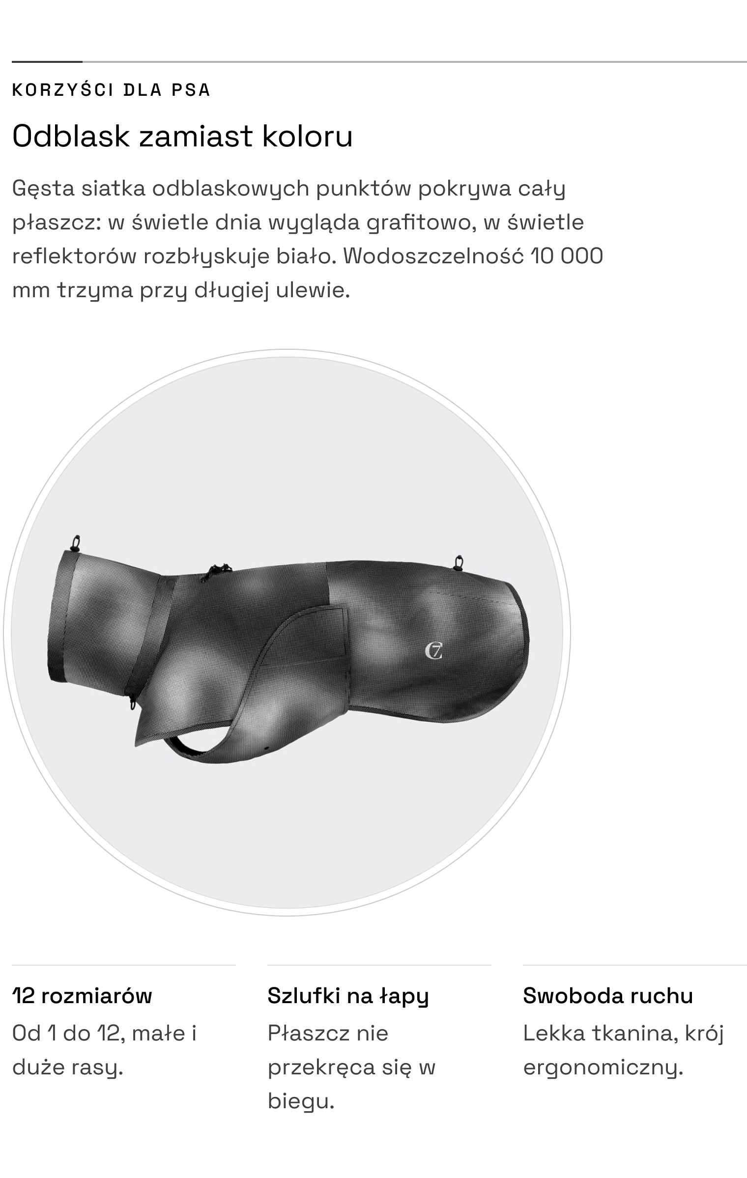 Płaszcz AKTIV Black — odblaskowy materiał, słup wody 10 000 mm