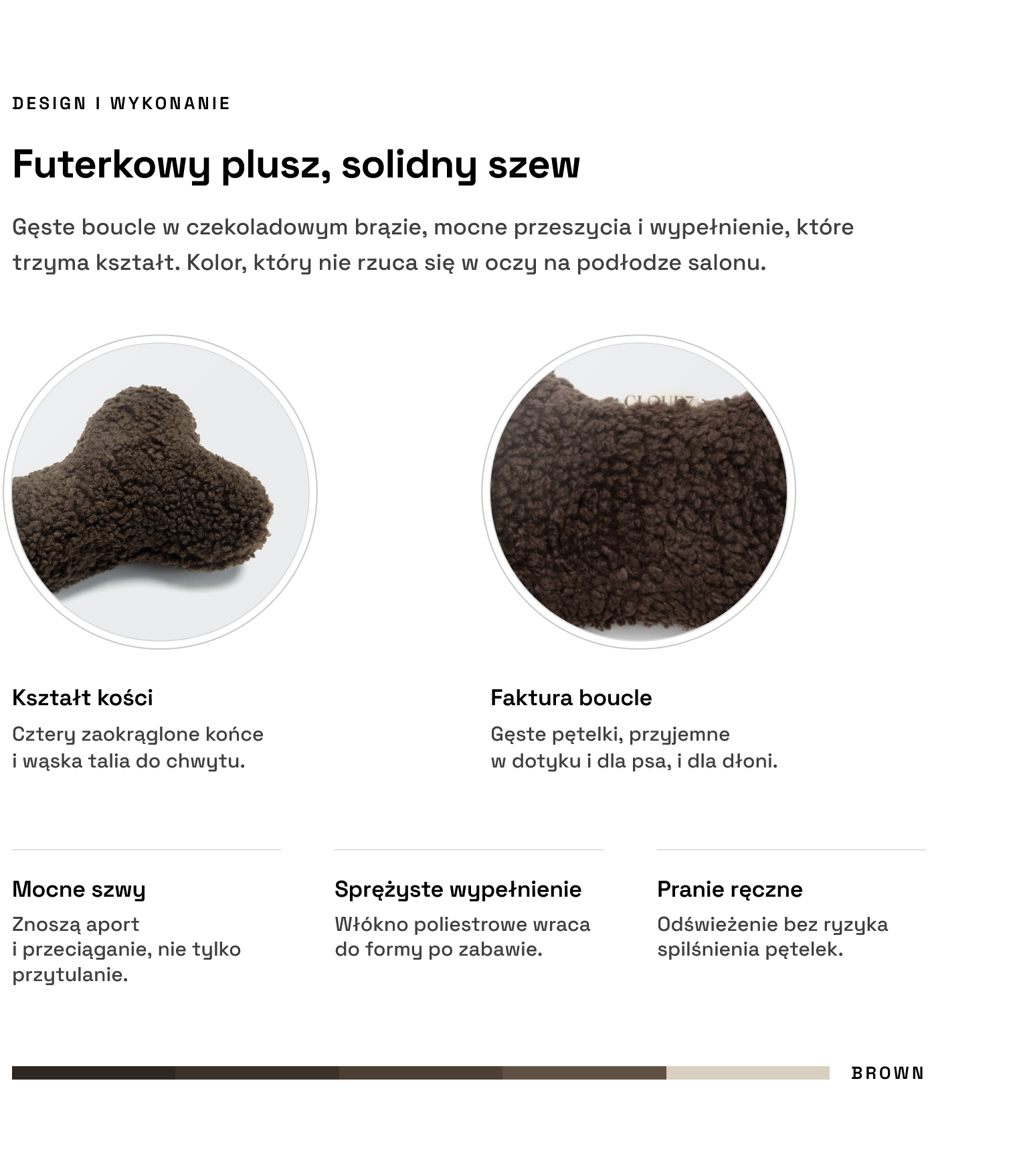 Zabawka Love Bone Brown: design i wykonanie