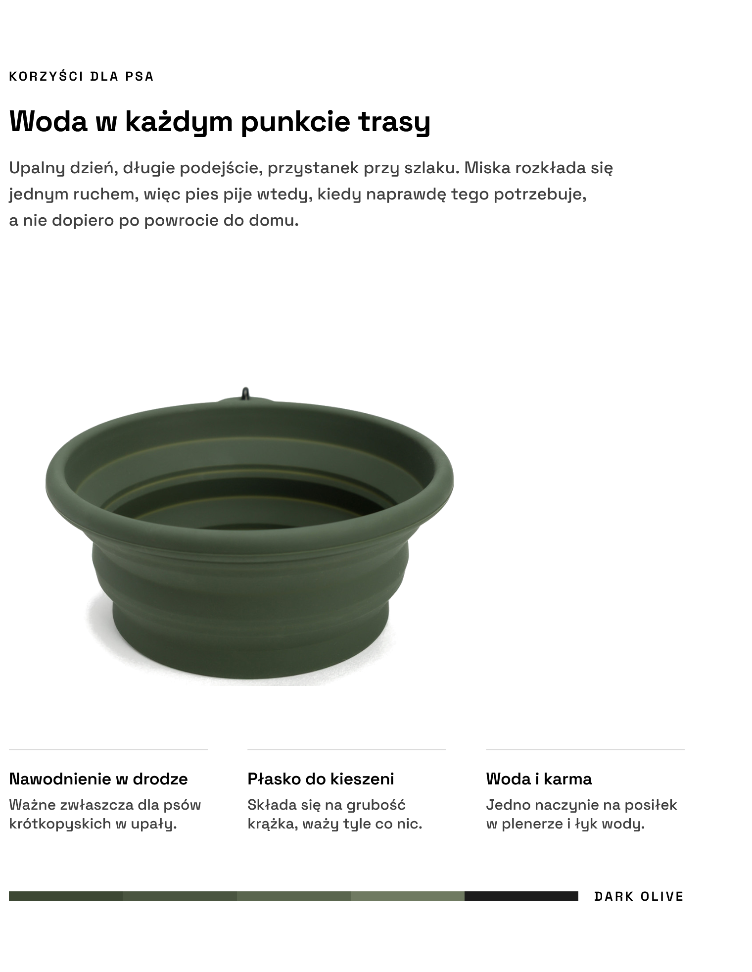 Miska składana AKTIV Dark Olive: korzyści dla psa