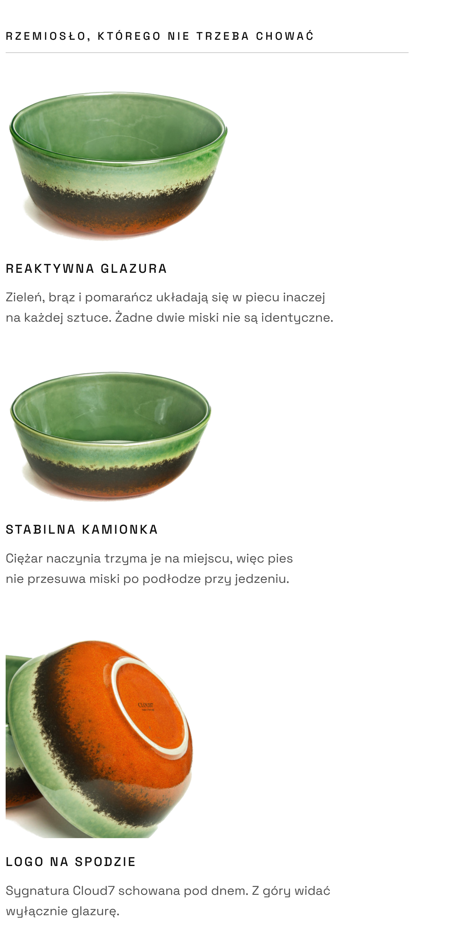 Miska dla psa Annie Green-Orange: glazura, kamionka, sygnatura